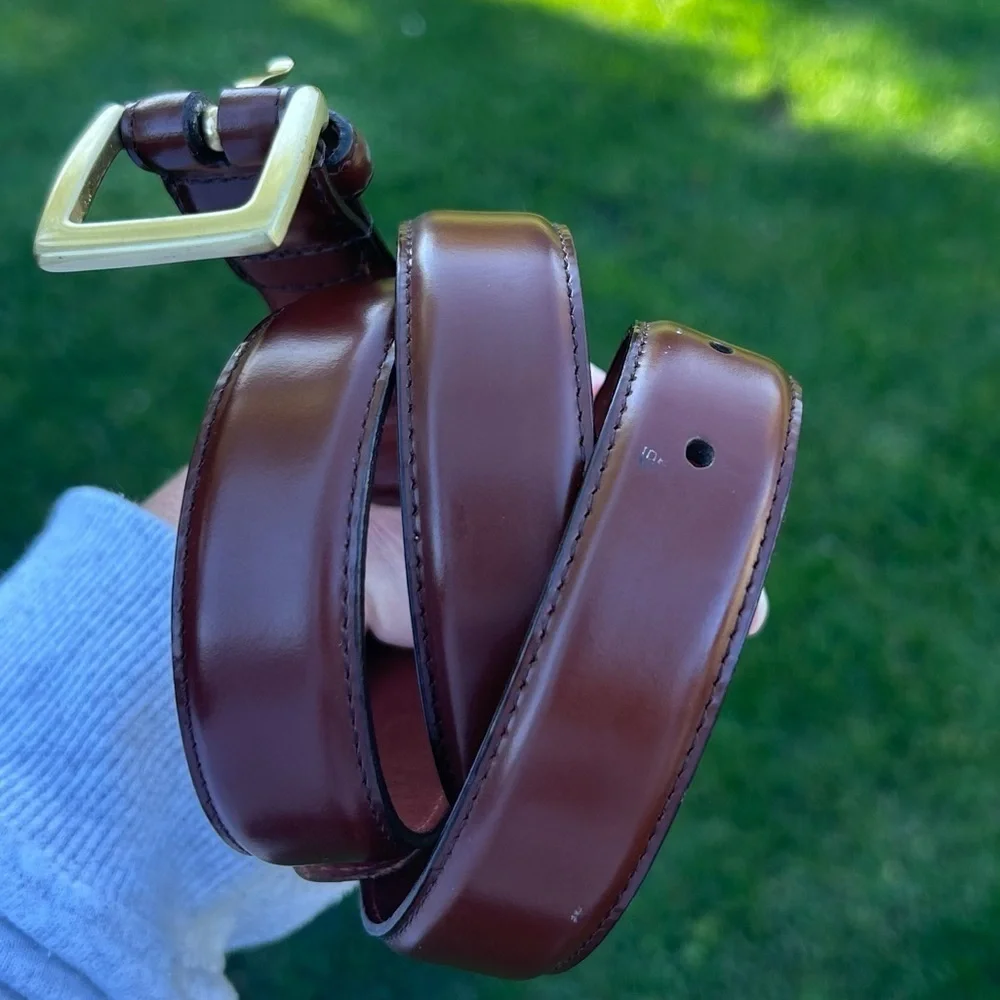 Vintage Coach Brown Leather Belt Brass Buckle | Size 36